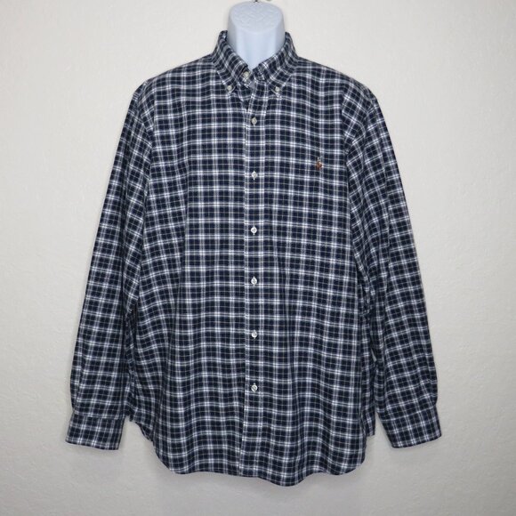 Ralph Lauren* Men's Long Sleeve Button Down Curved Hem Classic Fit Shirt~ XL - Picture 1 of 13
